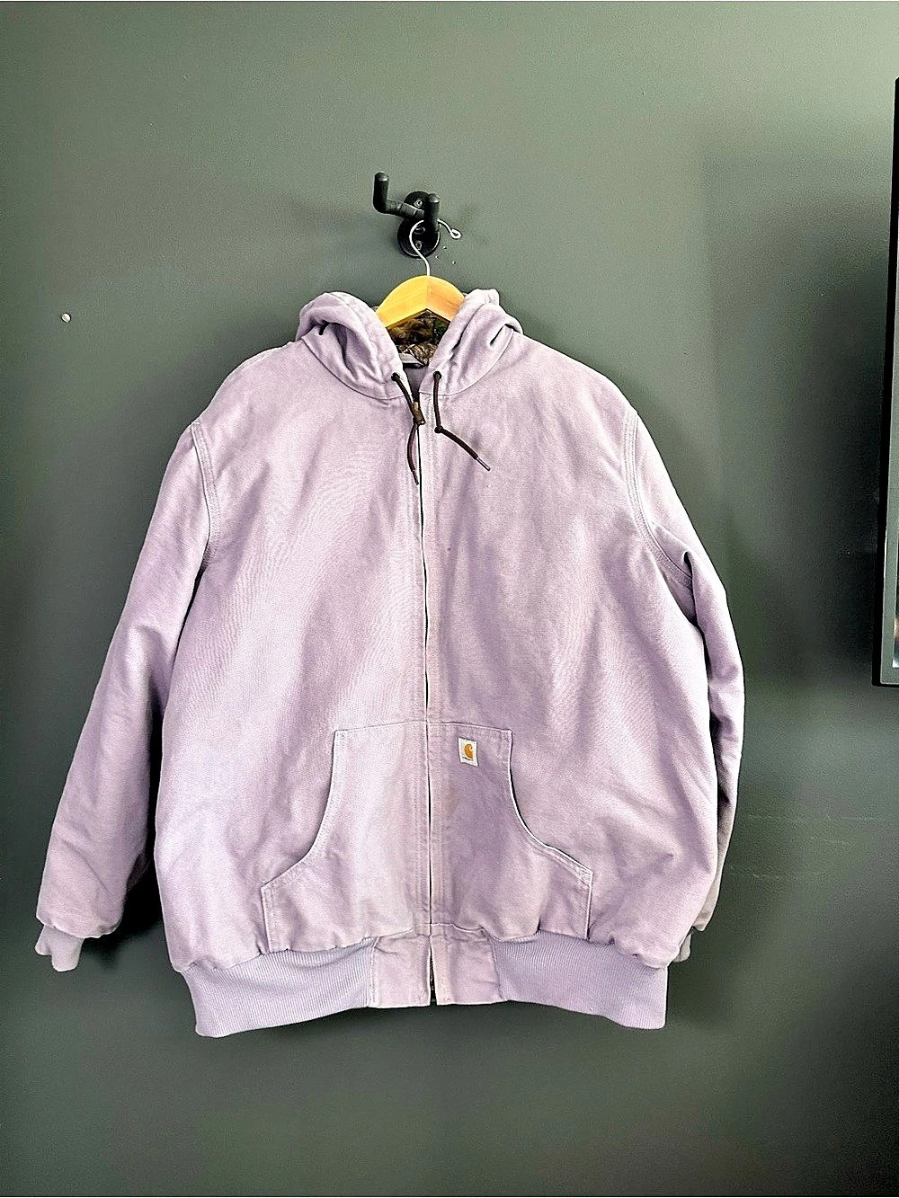 Vintage Carhartt Womens Active Jacket Purple Sage Camo Lined 101732 XXL Pastel